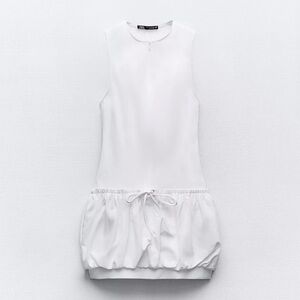 Zara White Bubble Skirt Dress